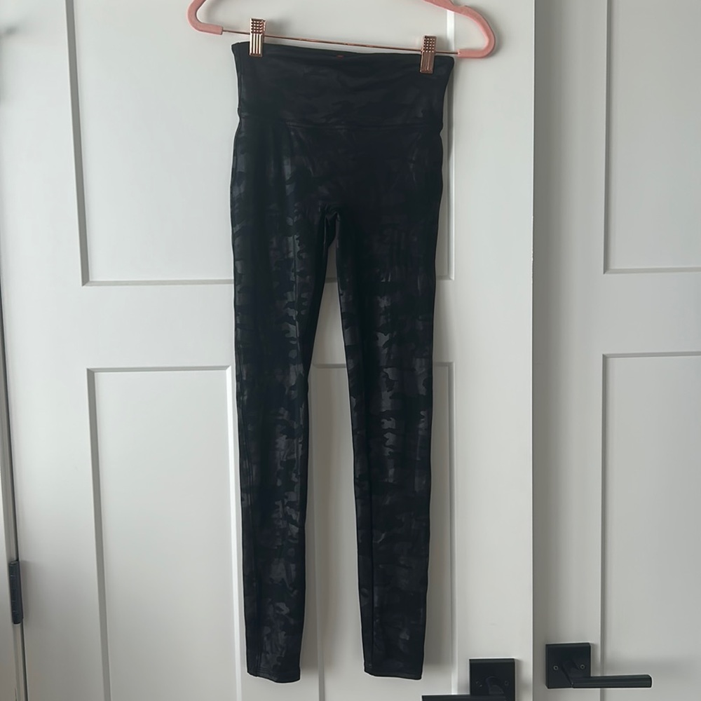 Spanx camo faux leather leggings